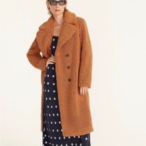 J Crew Double-Breasted Sherpa top coat! 🍁🤎